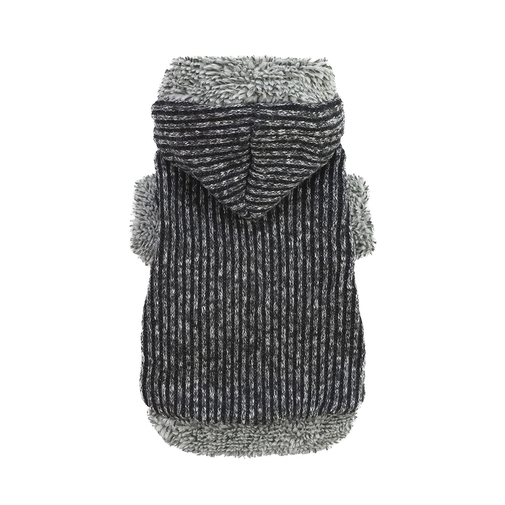 Fitwarm Knitted Sweatshirts for Dog Coats Sweater Pet Hooded Jackets, Grey Small (Chest14" Back10") - PawsPlanet Australia