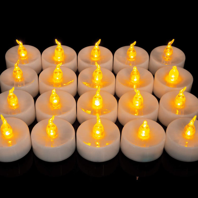 Homemory LED Tea Lights, Set of 24 Flameless Flickering Tealight Candle, Electric Fake Candle for Votive, Wedding, Party, Table, Dining Room, Gift - PawsPlanet Australia