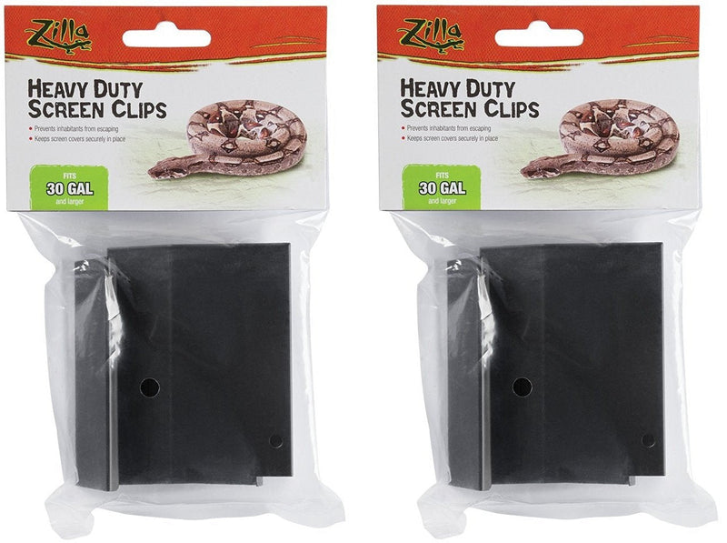 (2 Pack) Zilla Reptile Terrarium Covers Heavty Duty Screen Clips, Large 30Gallon or Larger, 2 Clips each - PawsPlanet Australia
