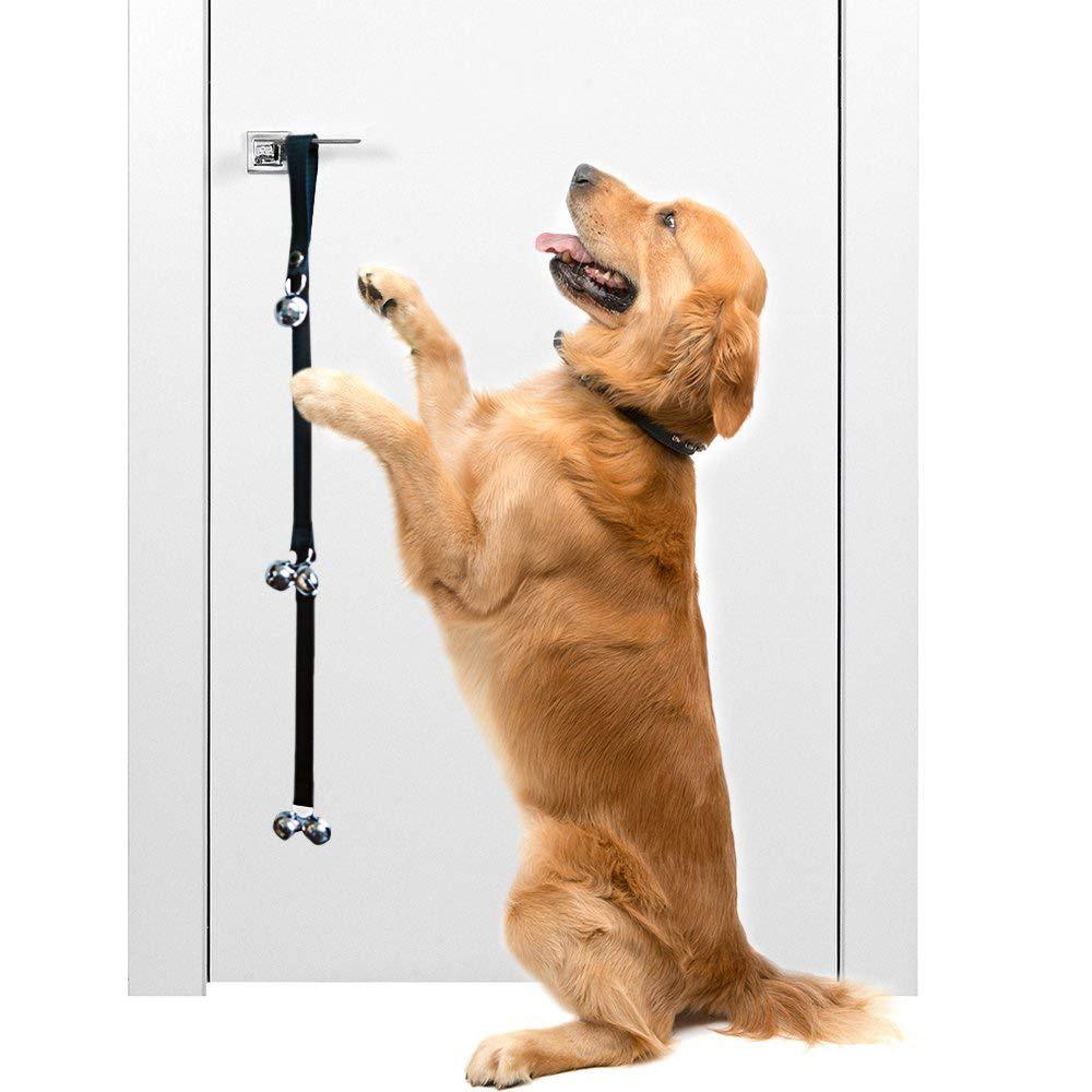 [Australia] - SunGrow Potty Door Bells for Dogs, 34 Inches Heavy Duty Nylon Bells for Door, Potty Train Your Puppy, House-Training Small, Medium & Large Pets, 3 Levels of Bell to Reach The Smallest Puppy, 1 Pack 