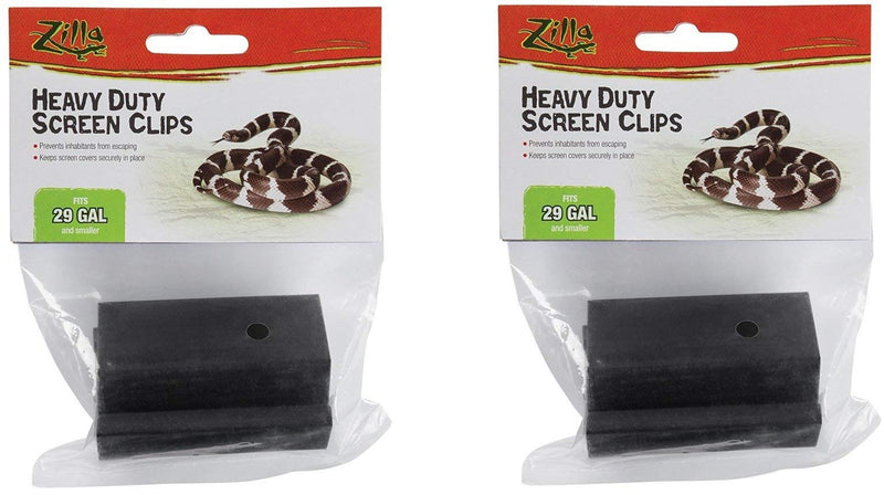 (2 Pack) Zilla Reptile Terrarium Covers Heavy Duty Screen Clips, Small 5-29 Gallons - 2 Clips Each - PawsPlanet Australia