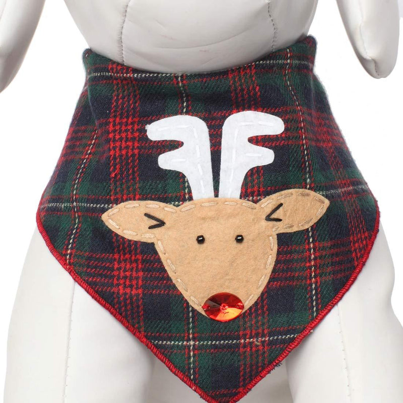 [Australia] - Tail Trends Christmas Dog Bandanas (Santa Claus, Snowman, Rudolph) Designer Appliques 100% Cotton Large 