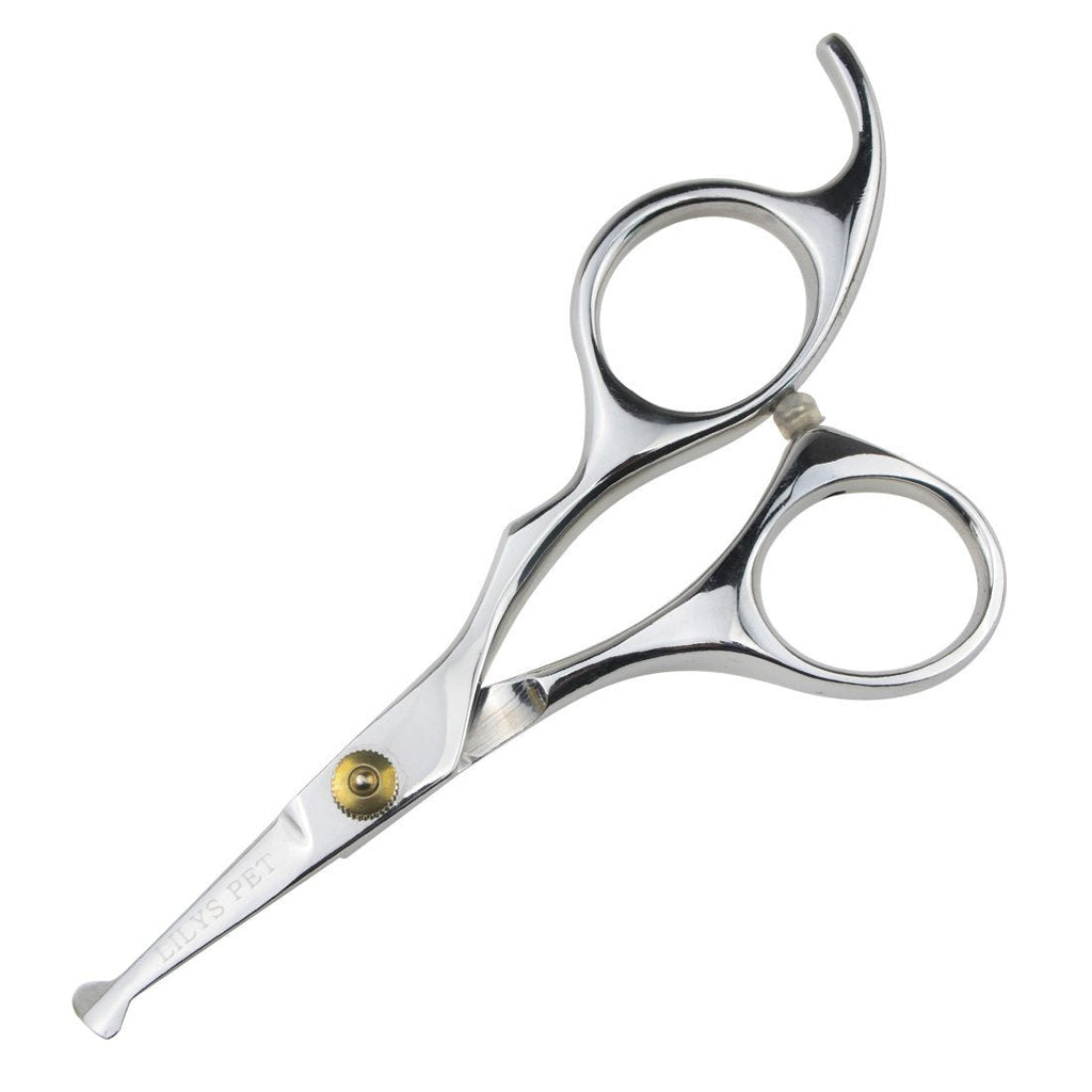 [Australia] - LILYS PET 5.0" Right-Handed Round-Tip Pet Grooming Scissors, Stainless Steel Small Ball Tip for Nose Hair,Ear Hair,Face Hair,Paw Hair for Dogs and Cats… Silver 