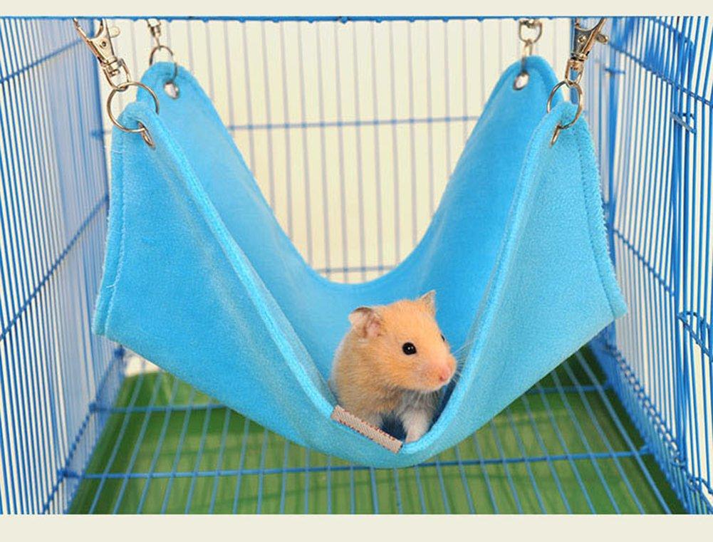 [Australia] - Keersi Winter Warm Plush Hammock Swing Hanging Bed Nest House for Pet Syrian Hamster Gerbil Rat Mouse Chinchillas Guinea Pig Squirrel Small Animal Cage Toy Blue 