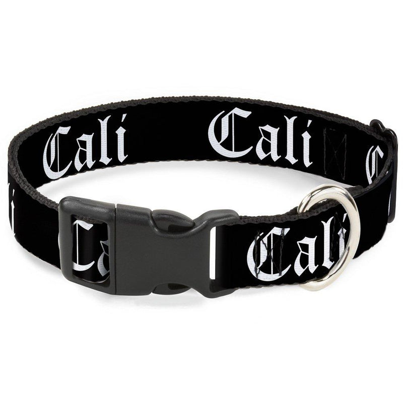 [Australia] - Buckle-Down Dog Collar Plastic Clip Cali Old English Black White Available In Adjustable Sizes For Small Medium Large Dogs 1" Wide - Fits 11-17" Neck - Medium 