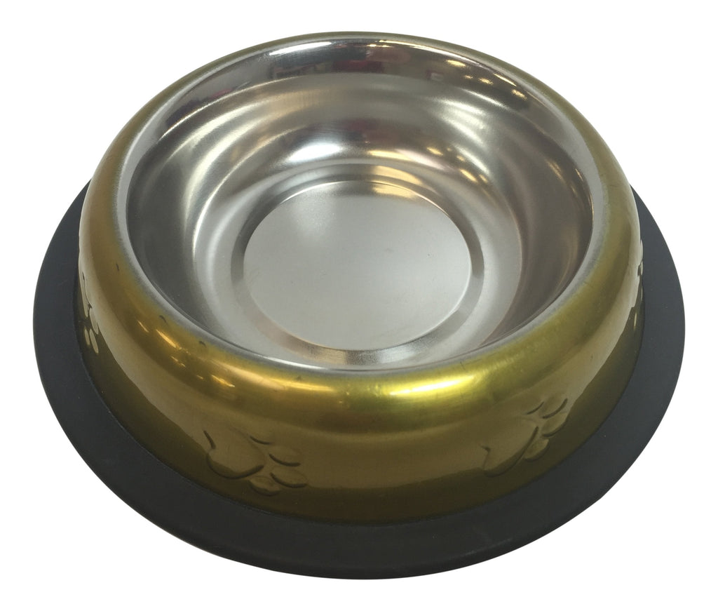 [Australia] - Billy Cat Non-Skid Paws Cat Bowl, Stainless Steel Gold 