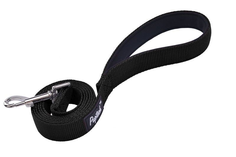 [Australia] - PUPTECK Dog Training Leash Durable Nylon Lead with Padded Handle for Pet Puppy S Black 