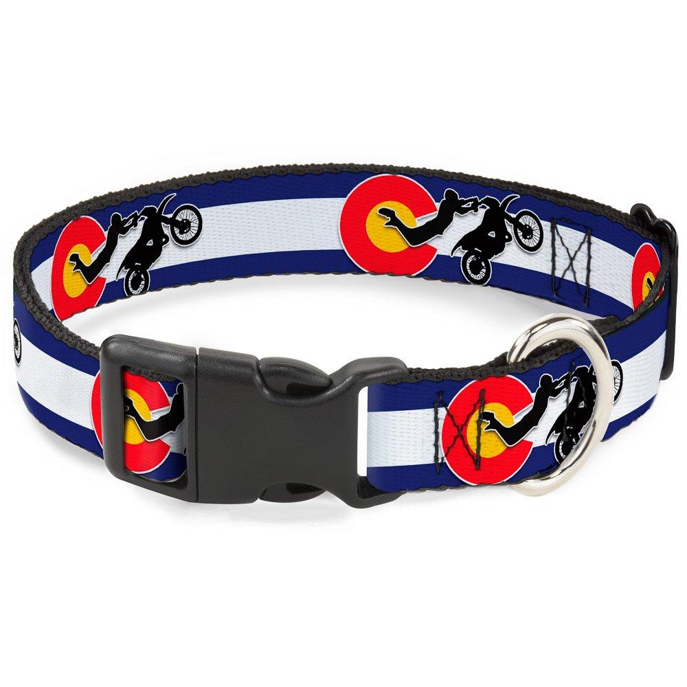 [Australia] - Buckle-Down Plastic Clip Collar - Colorado/Freestyle Motocross Superman - 1/2" Wide - Fits 9-15" Neck - Large 