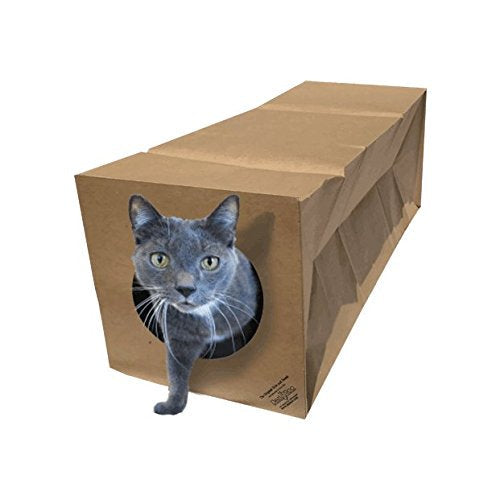 Dezi & Roo Hide and Sneak Collapsible Paper Tunnel - Made in USA - Designed by a Feline Vet - Interactive Cat Toy - Cat Enrichment Toy - Hideaway - PawsPlanet Australia