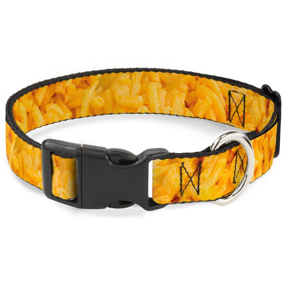 [Australia] - Buckle-Down Dog Collar Plastic Clip Mac Cheese Vivid Available In Adjustable Sizes For Small Medium Large Dogs 1" Wide - Fits 15-26" Neck - Large 