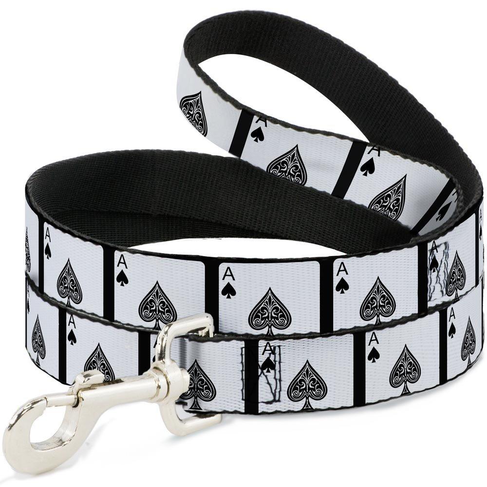 [Australia] - Buckle-Down Dog Leash Ace of Spades 4 Feet Long 0.5 Inch Wide 4 Feet Long - 1" Wide 