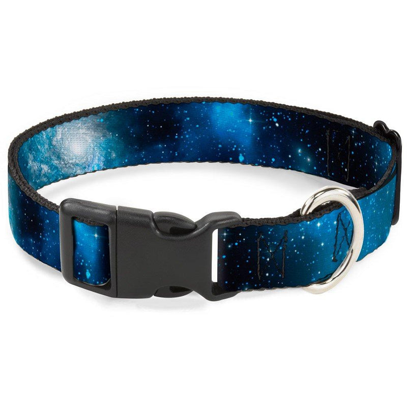 [Australia] - Buckle-Down Plastic Clip Collar - Galaxy Blues/Blues - 1/2" Wide - Fits 6-9" Neck - Small 1.5" Wide - Fits 18-32" Neck - Large 