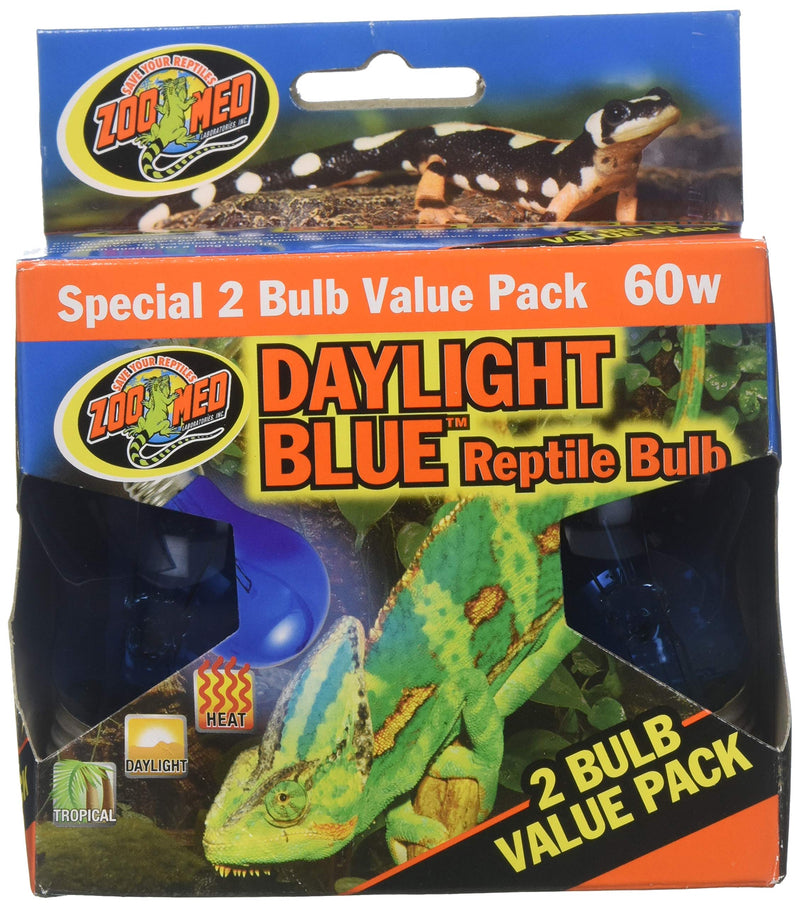 [Australia] - (3 Boxes) Zoo Med 2-Pack Daylight Blue Reptile Bulb, 60-watt - 6 Bulbs Total 