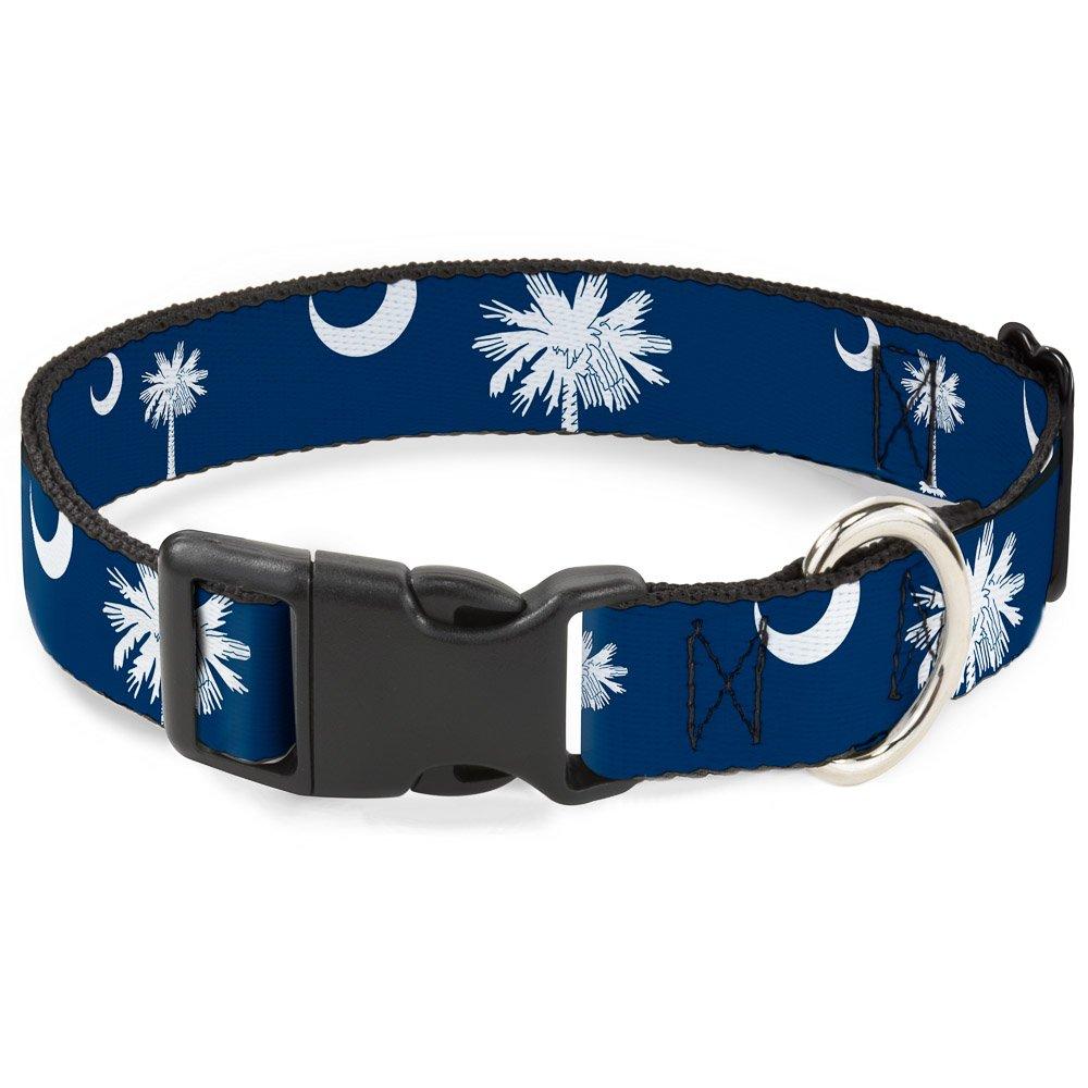 [Australia] - Buckle-Down 6-9" South Carolina Flags Scattered Plastic Clip Collar, Narrow Small 1" Wide - Fits 15-26" Neck - Large 