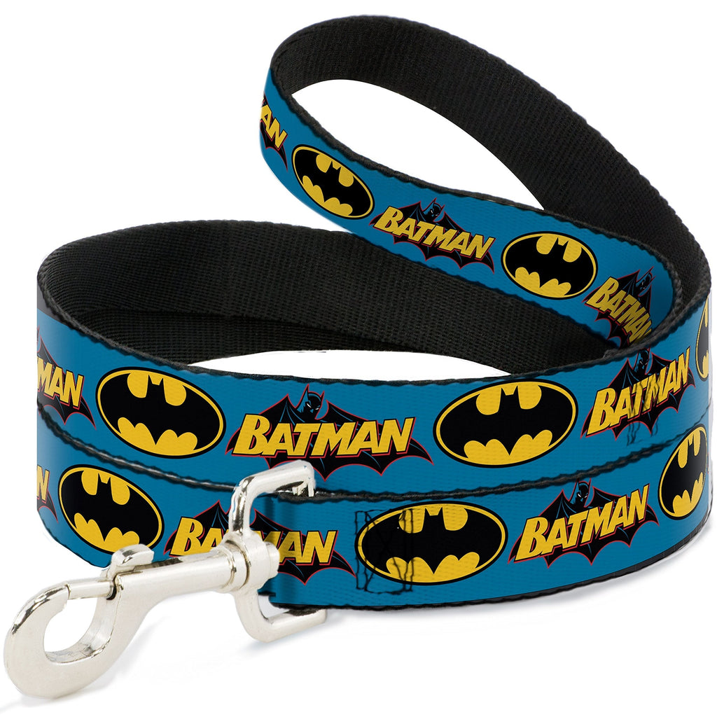 [Australia] - Buckle-Down Dog Leash Vintage Batman Logo Bat Signal Blue 6 Feet Long - 1" Wide 