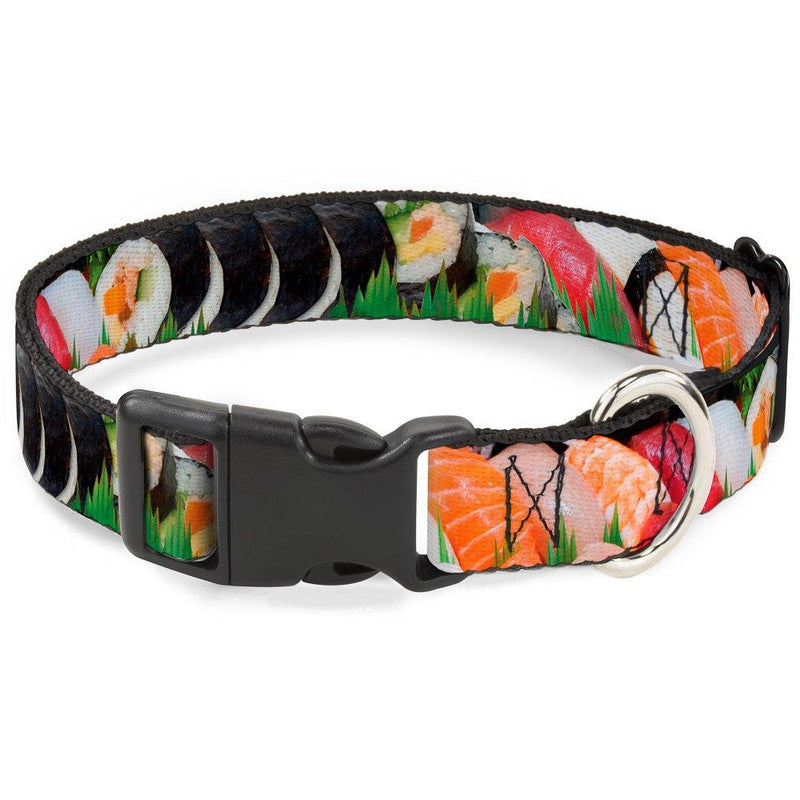 [Australia] - Buckle-Down Dog Collar Plastic Clip Sushi Vivid Available in Adjustable Sizes for Small Medium Large Dogs 1/2" Wide - Fits 6-9" Neck - Small 