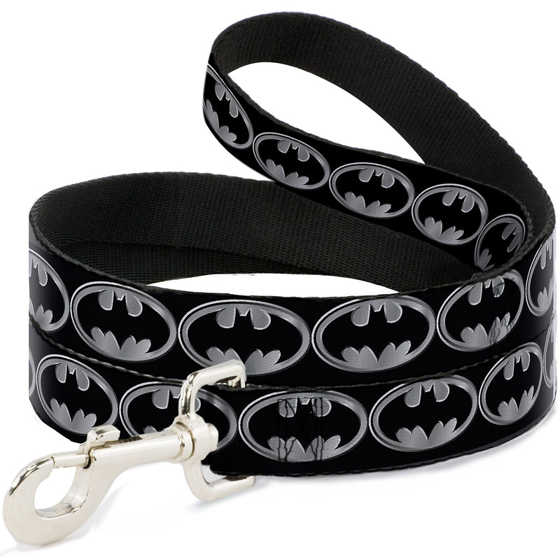 [Australia] - Dog Leash Batman Shield Black Silver 6 Feet Long - 1" Wide 