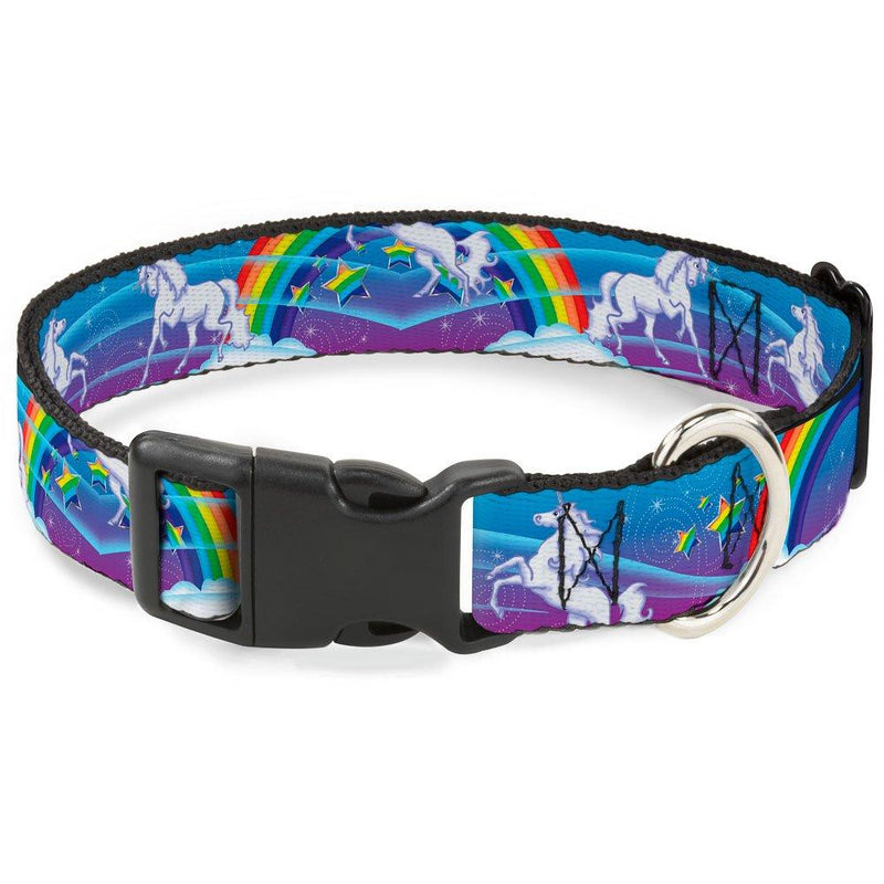 [Australia] - Buckle-Down Plastic Clip Collar - Unicorn Sparkles Purple/Pink - 1" Wide - Fits 15-26" Neck - Large 