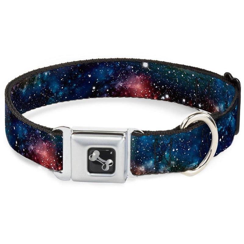 [Australia] - Buckle-Down Seatbelt Buckle Dog Collar - Space Dust Collage - 1" Wide - Fits 15-26" Neck - Large 