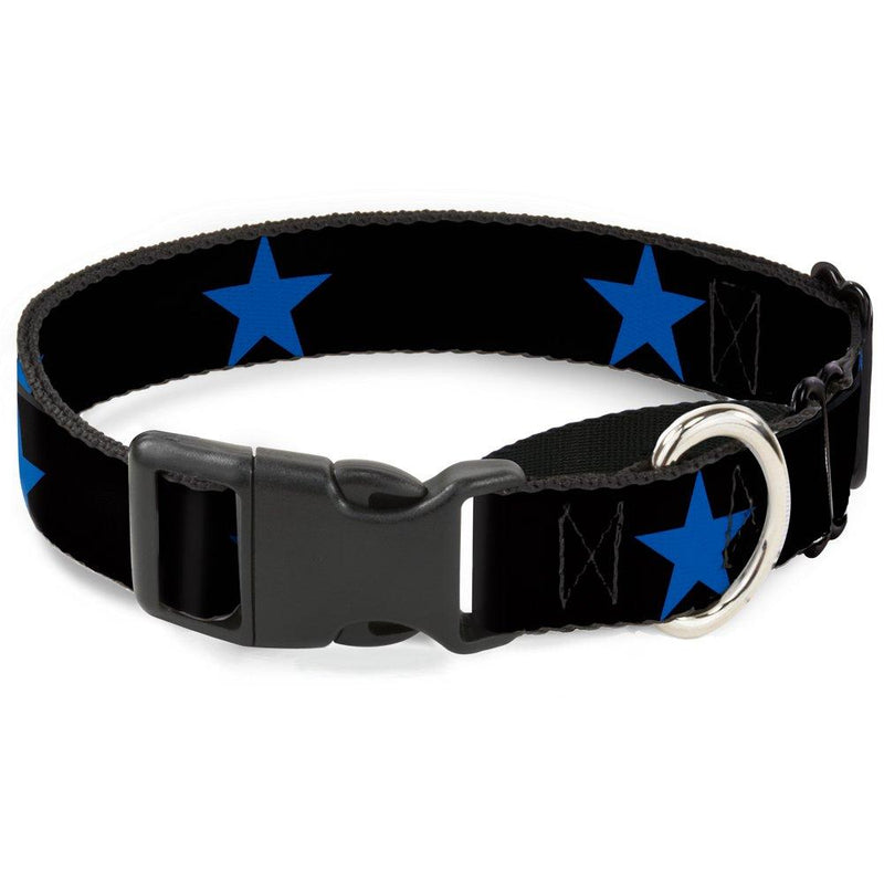 [Australia] - Buckle-Down Star Black/Blue Martingale Dog Collar 1.5" Wide - Fits 16-23" Neck - Medium Multicolor 