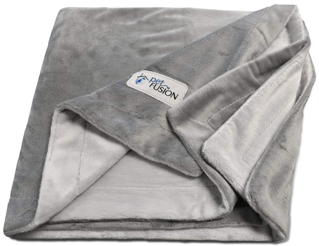 PetFusion Premium Dog Blanket, Cat Blanket. Ultra Soft Pet Blanket (Plush, Quilted) & Colors (Grey, Brown). Perfect Blanket for Small Dogs & Large Dogs. 12 Month Warranty Plush Small (31 x 27") Grey - PawsPlanet Australia