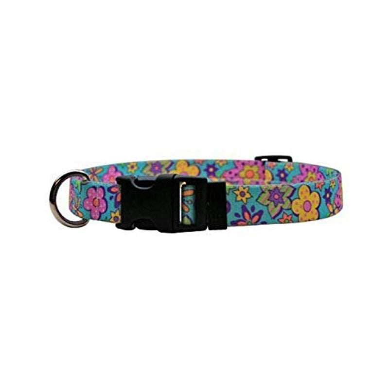 [Australia] - Autumn Flowers Dog Collar - Size Cat Medium 14" - 20" (1" Wide) Flower Power 