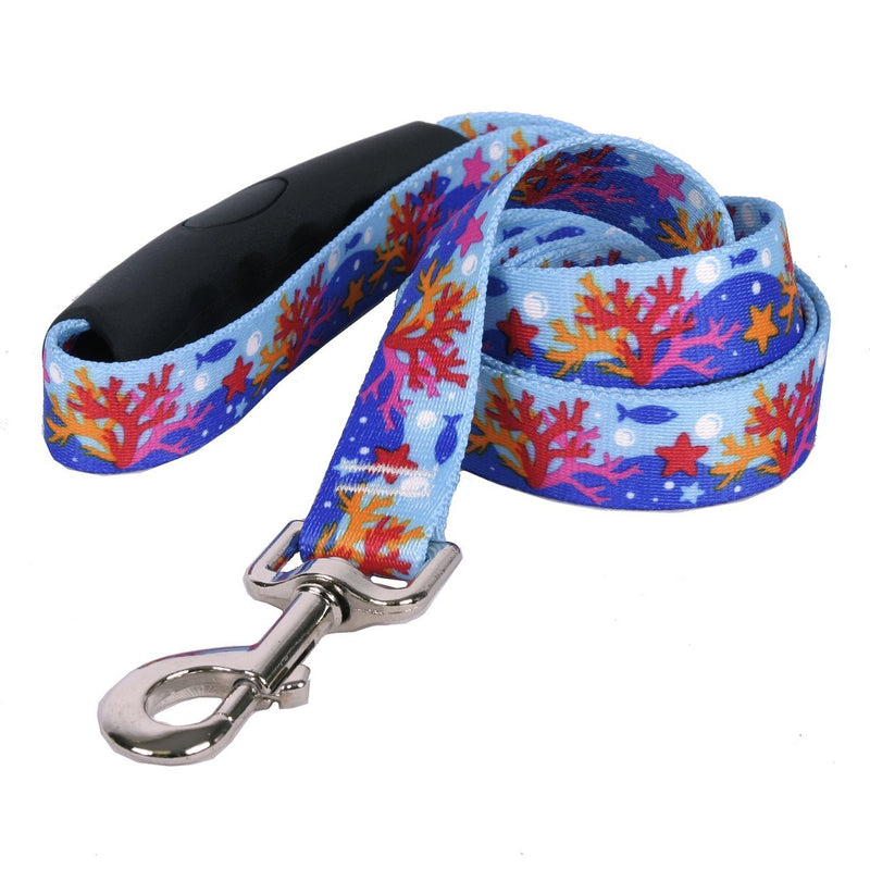 [Australia] - Yellow Dog Design Coral Reef Ez-Grip Dog Leash with Comfort Handle 1" x 60" (5 feet) Long 