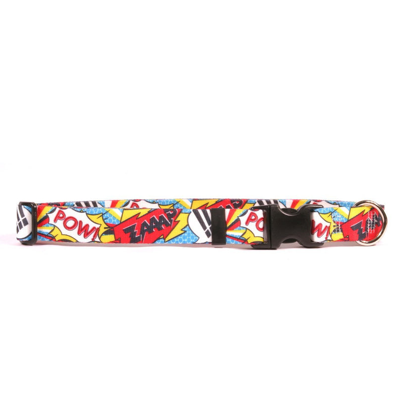 [Australia] - Yellow Dog Design Art Inspired - Pop Art Standard Dog Collar, Comics Print, Small 10" - 14"(3/4" Wide) Small 10" - 14" 