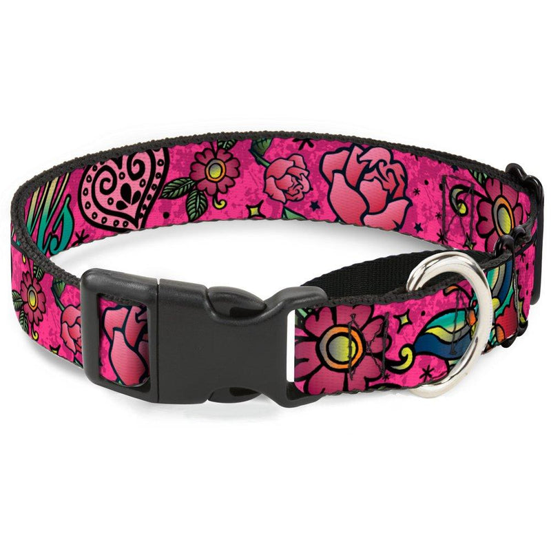 [Australia] - Buckle-Down "Love Kills Pink Martingale Dog Collar 1" Wide - Fits 11-17" Neck - Medium Multicolor 