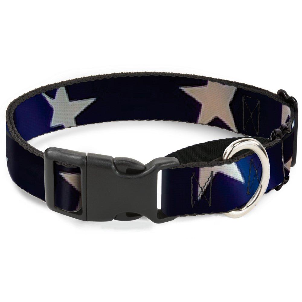 [Australia] - Buckle-Down American Flag Vivid Stars C/U Blue/White Martingale Dog Collar 1.5" Wide - Fits 18-32" Neck - Large Multicolor 