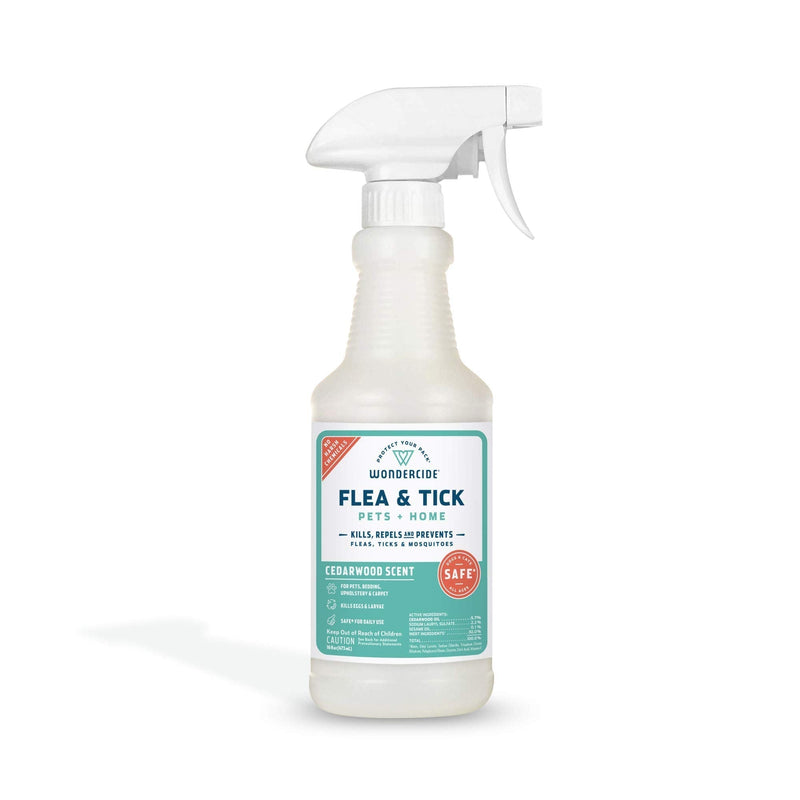 Wondercide - Flea, Tick and Mosquito Spray for Dogs, Cats, and Home - Flea and Tick Killer, Control, Prevention, Treatment - with Natural Essential Oils - Powered by Plants - Pet and Family Safe 16 OZ Cedarwood - PawsPlanet Australia