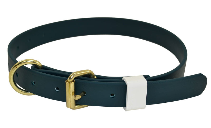 [Australia] - J&J Dog Supplies Boithane Dog Collar 1" Wide & Adjustable from 14" to 24" Hunter Green 