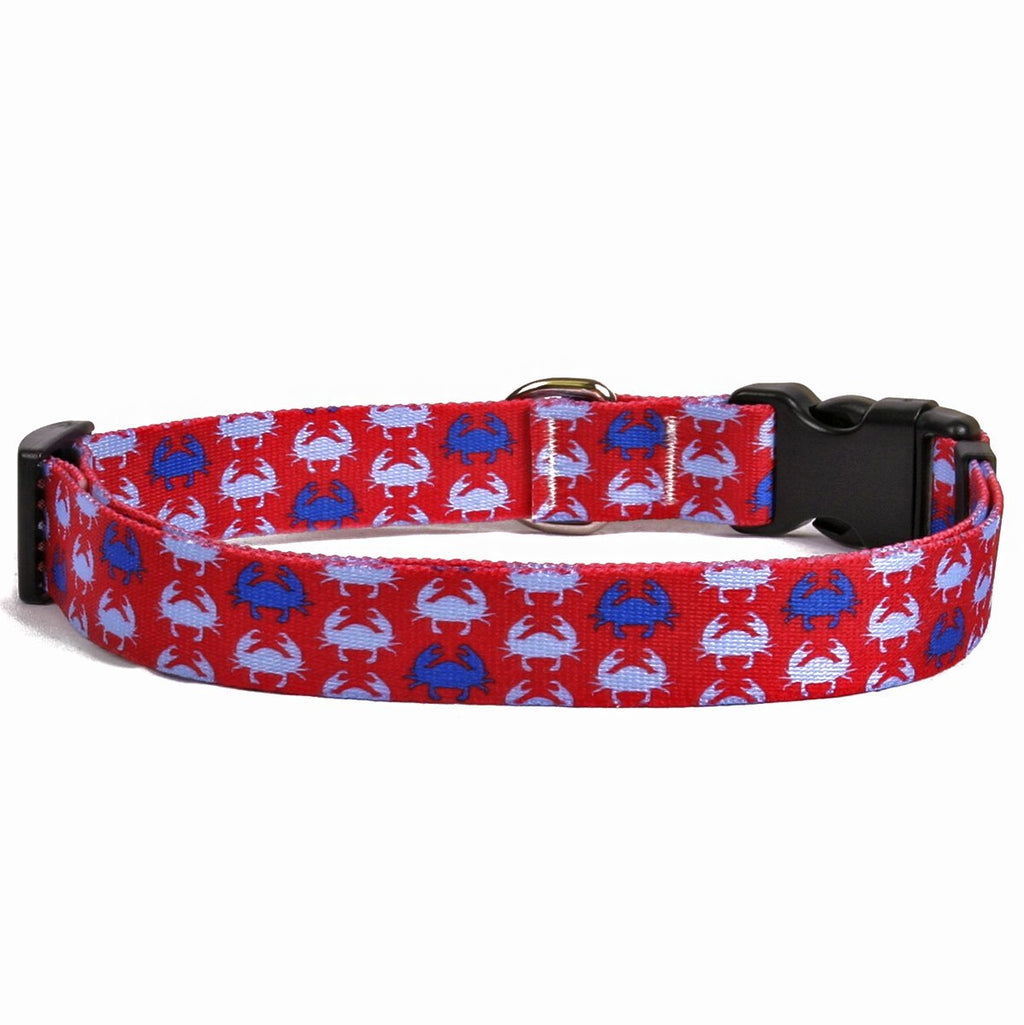 [Australia] - Yellow Dog Design Blue Crabs Dog Collar 3/8" Wide and Teacup 4" - 9" 