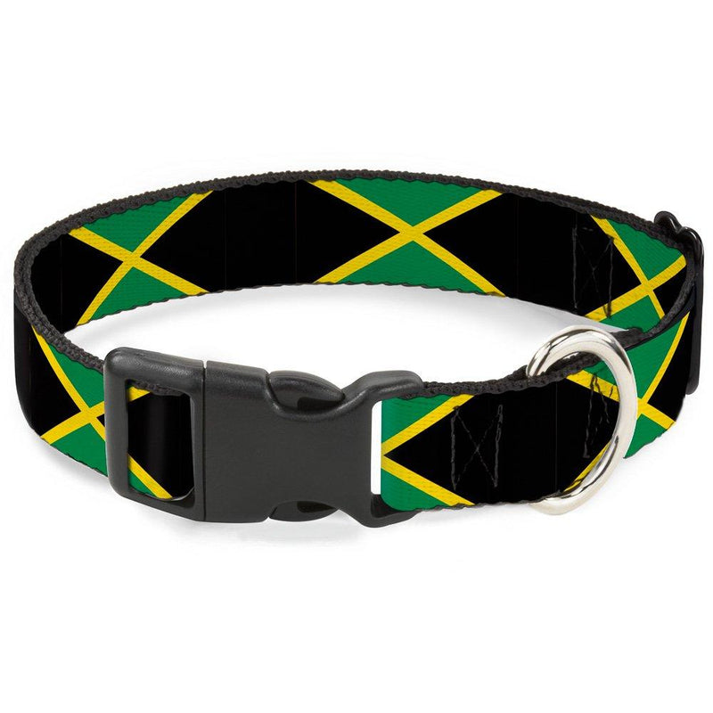 [Australia] - Buckle-Down Plastic Clip Collar - Jamaica Flags - 1" Wide - Fits 15-26" Neck - Large 1.5" Wide - Fits 18-32" Neck - Large 