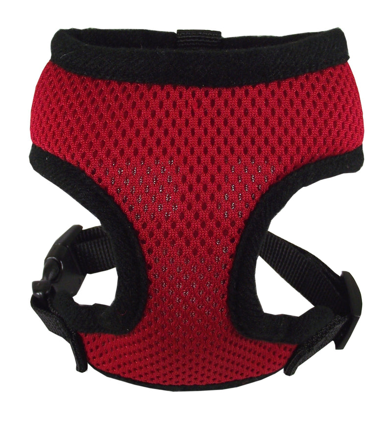 [Australia] - Hamilton Adjustable Rooster Soft Mesh Chicken Harness, Red, 5/8" x 14"/20"/Medium 