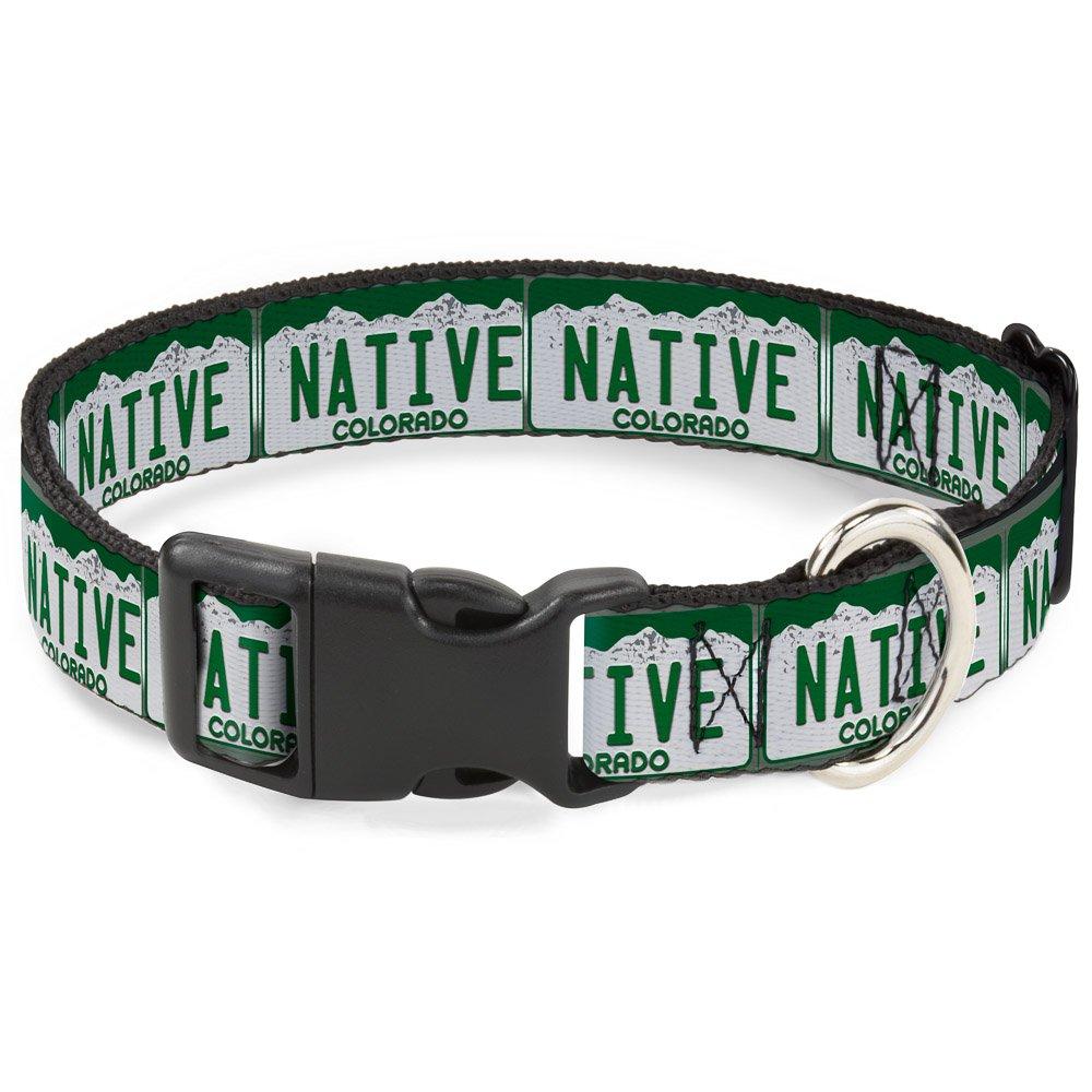 [Australia] - Buckle-Down Dog Collar Plastic Clip Colorado License Plate Native Available in Adjustable Sizes for Small Medium Large Dogs 1" Wide - Fits 9-15" Neck - Small 