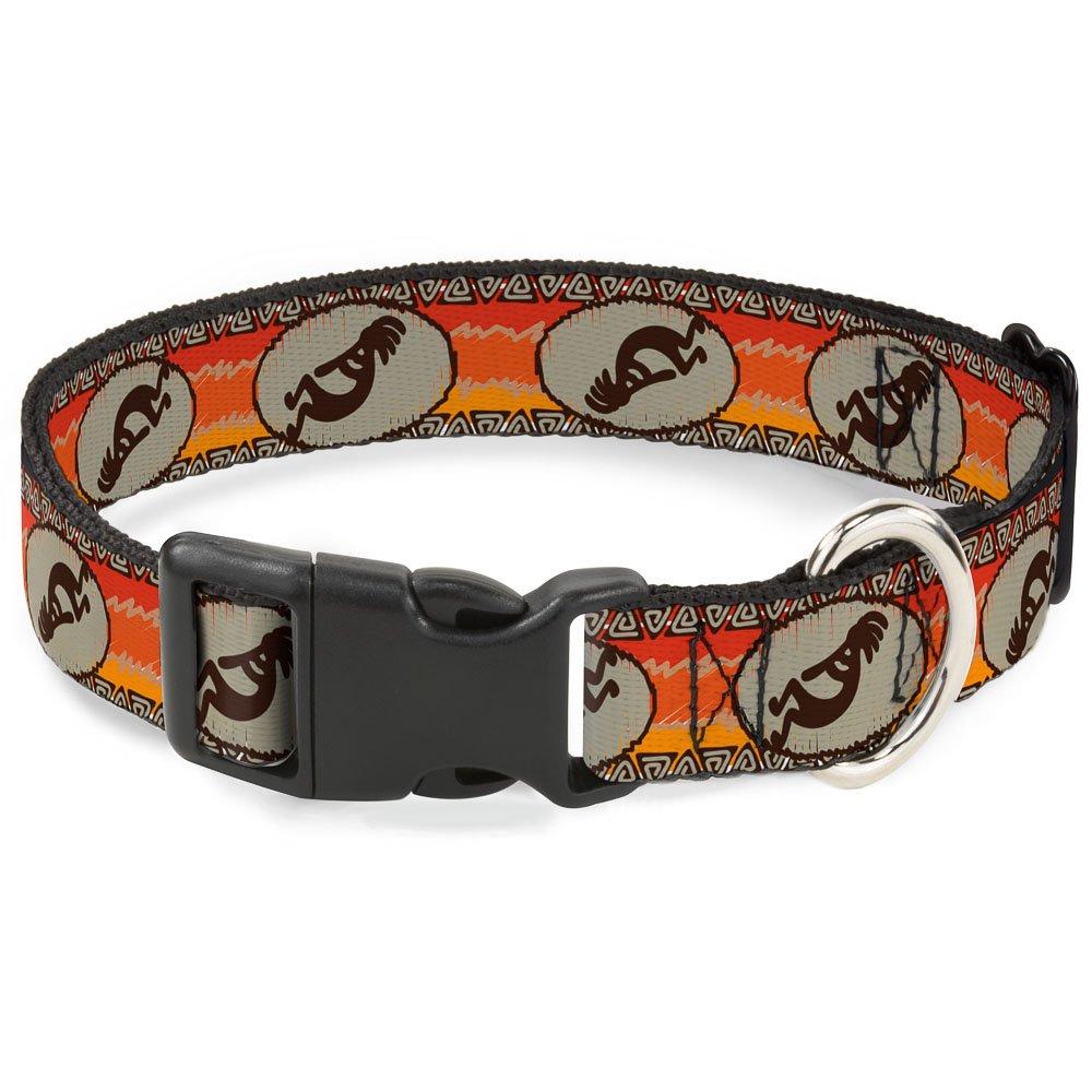 [Australia] - Buckle-Down Dog Collar Plastic Clip Kokopelli Icon Western Tan Brown Reds Available In Adjustable Sizes For Small Medium Large Dogs 1/2" Wide - Fits 6-9" Neck - Small 