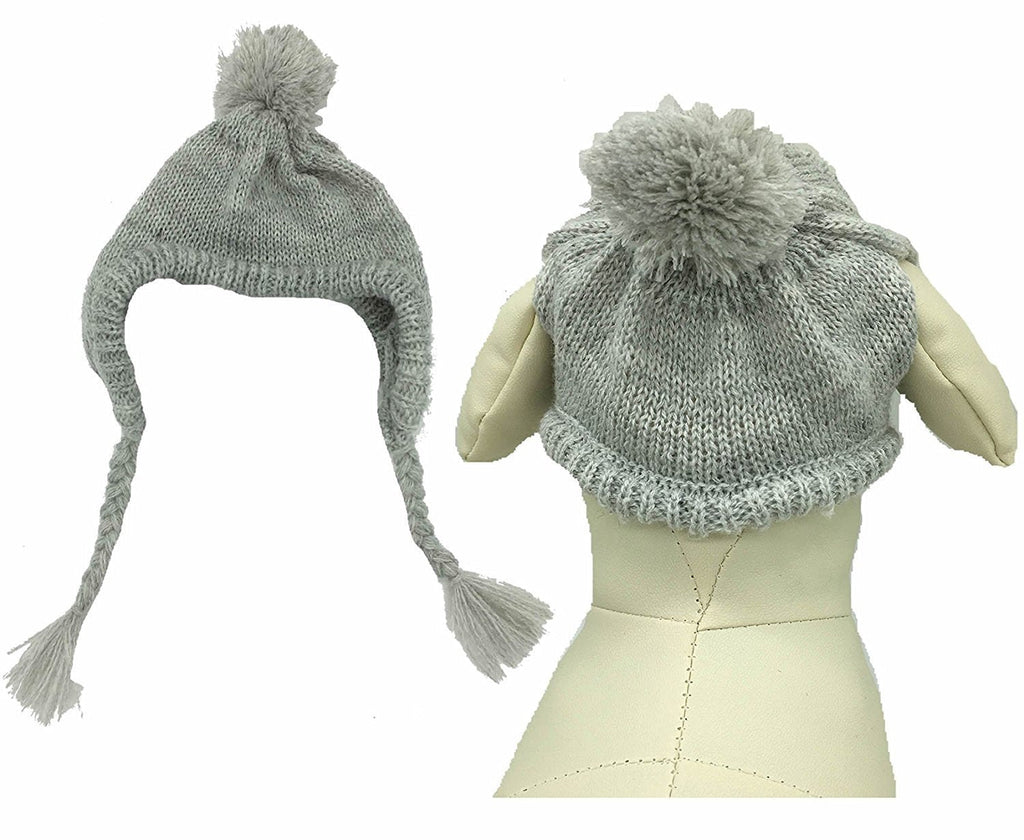 Lanyar Grey Knit Dog Hats Accessory for Dogs Small Animals Medium - PawsPlanet Australia