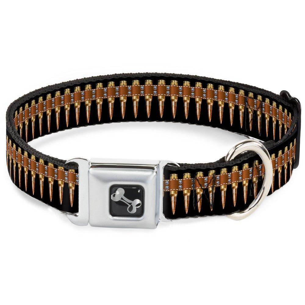 [Australia] - Buckle-Down Bullets Dog Collar Bone, Large/15-26", 1" Wide - Fits 15-26" Neck - Large 