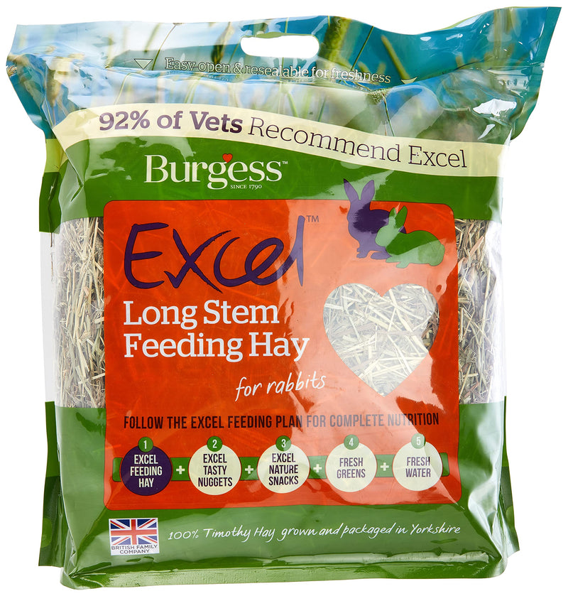 Excel Burgess Long Stem Feeding Hay, 1 kg - PawsPlanet Australia