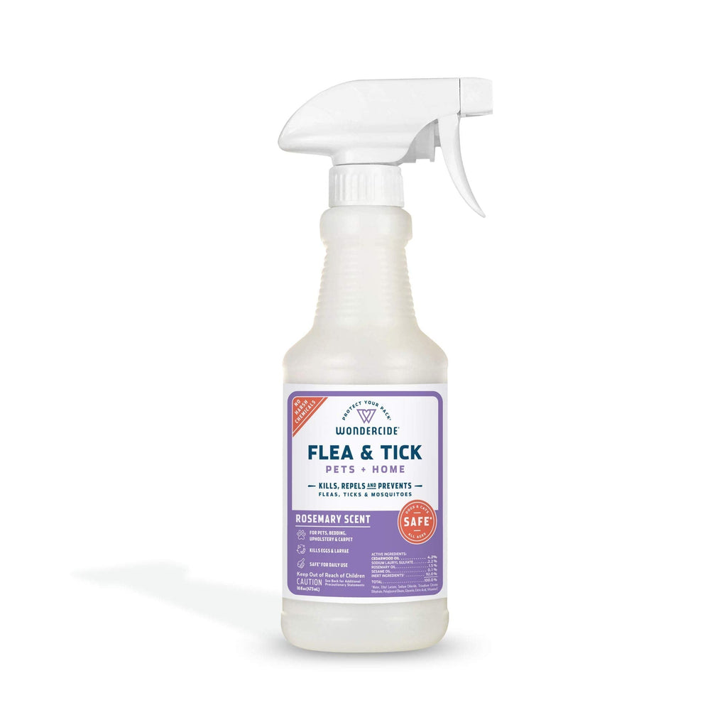 Wondercide - Flea, Tick and Mosquito Spray for Dogs, Cats, and Home - Flea and Tick Killer, Control, Prevention, Treatment - with Natural Essential Oils - Powered by Plants - Pet and Family Safe 16 OZ Rosemary - PawsPlanet Australia