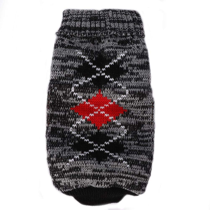 [Australia] - Norbi Pets Dogs Winter Warm Black-Red Plaid Patterns Knit Sweater Clothes L(Tag:XL) A Black 