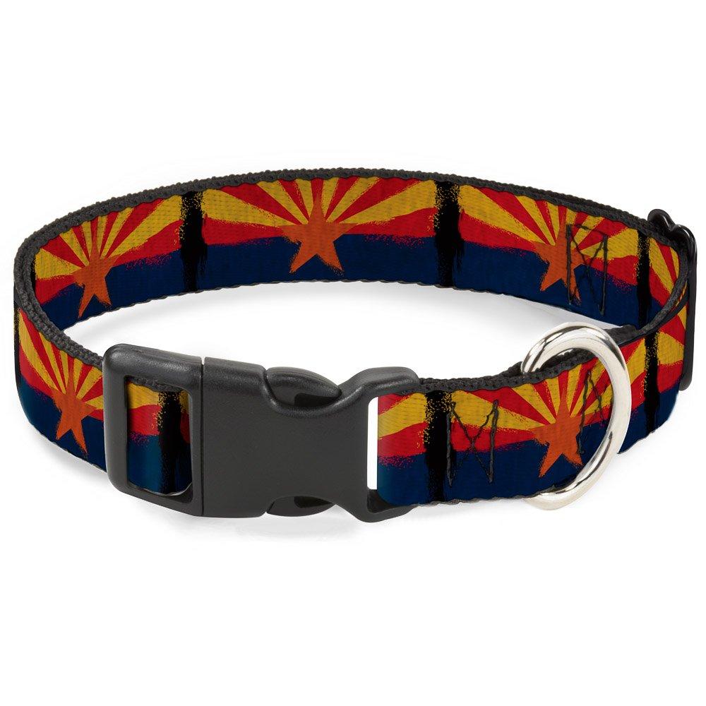 [Australia] - Buckle-Down PC-W30156-M Arizona Flag Distressed Painting Plastic Clip Collar, Medium/11-17" 