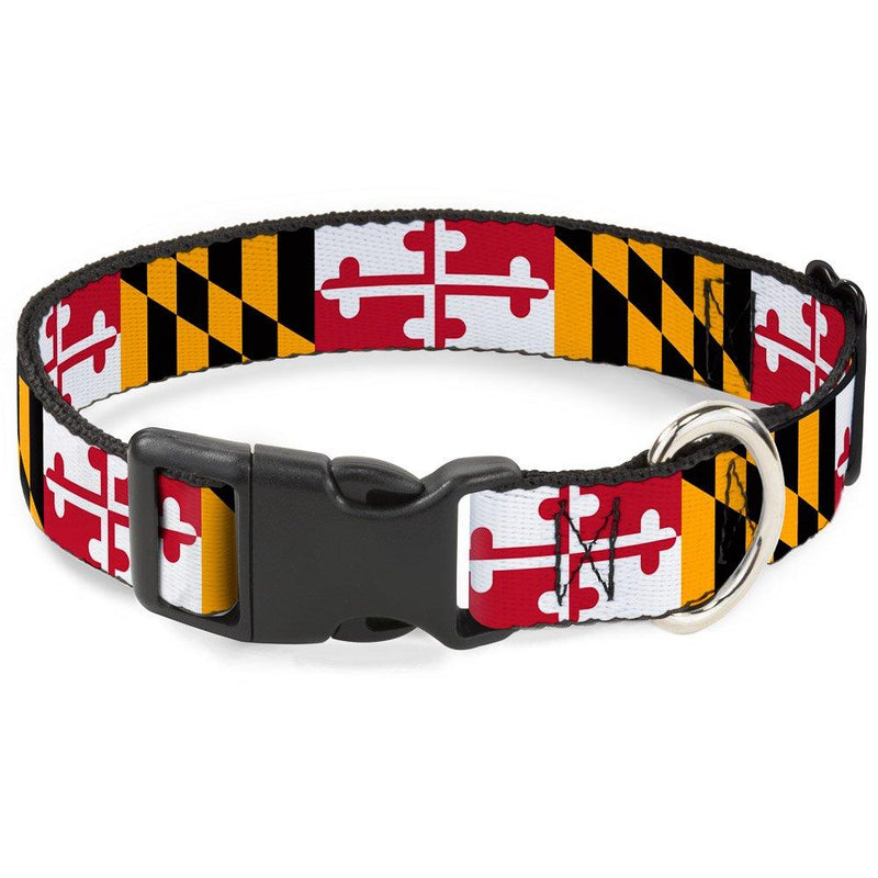 [Australia] - Buckle-Down Plastic Clip Collar - Maryland Flags - 1" Wide - Fits 11-17" Neck - Medium 