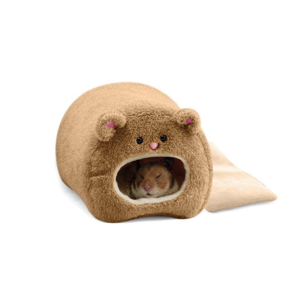 PIXNOR Rats Hamster Winter Warm Fleece Hanging Cage Hammock Cute Bear House with Bed Mat for Small Furry Animals - PawsPlanet Australia