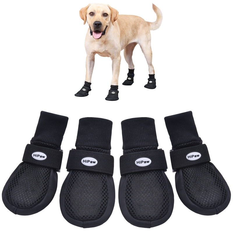 Hipaw Summer Breathable Dog Boots Nonslip Sole Paw Protector for Hardwood Floor Small ( Insole: 2.15"W ) Black - PawsPlanet Australia