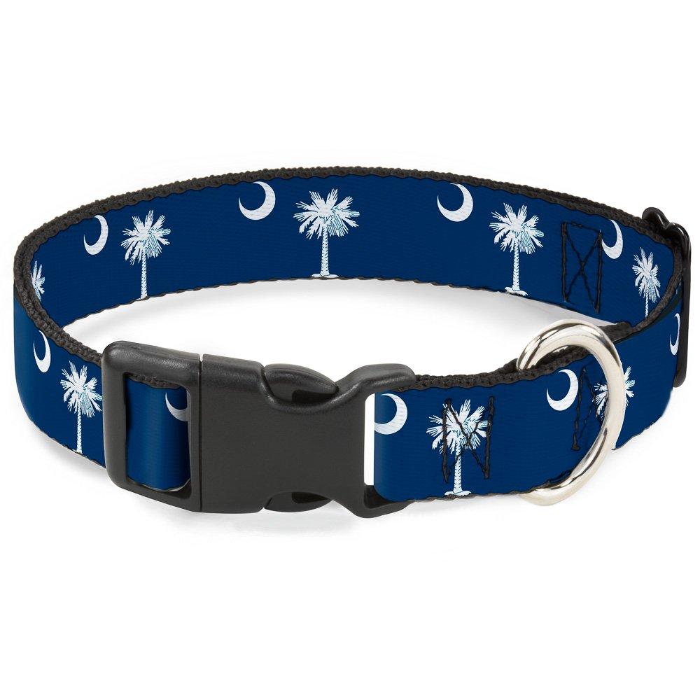 [Australia] - Buckle-Down Dog Collar Plastic Clip South Carolina Flags Available in Adjustable Sizes for Small Medium Large Dogs 1" Wide - Fits 9-15" Neck - Small 