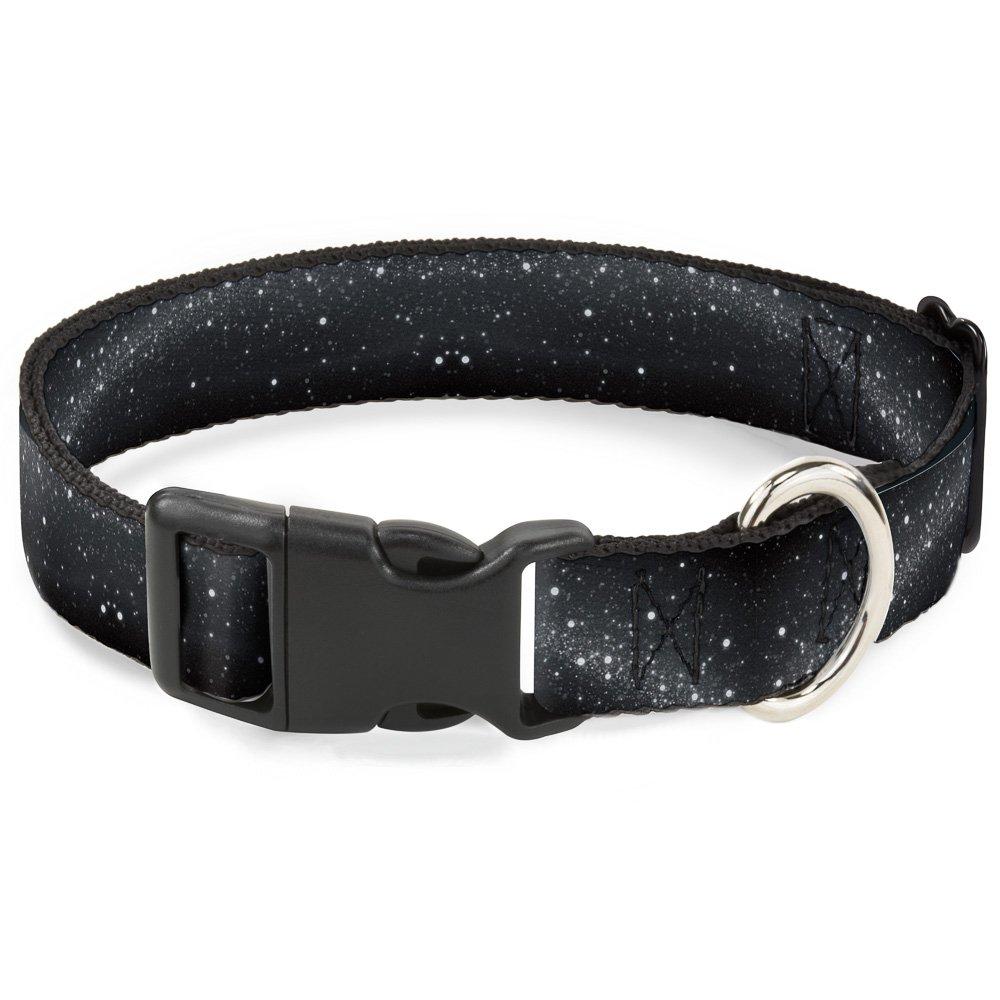 [Australia] - Buckle-Down Plastic Clip Collar - Galaxy Arch Black/Gray/White - 1/2" Wide - Fits 6-9" Neck - Small 