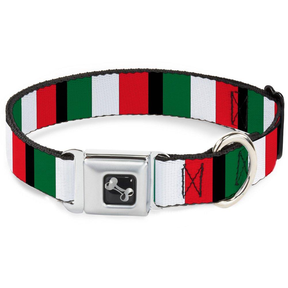 [Australia] - Dog Collar Seatbelt Buckle Italy Flags 18 to 32 Inches 1.5 Inch Wide 