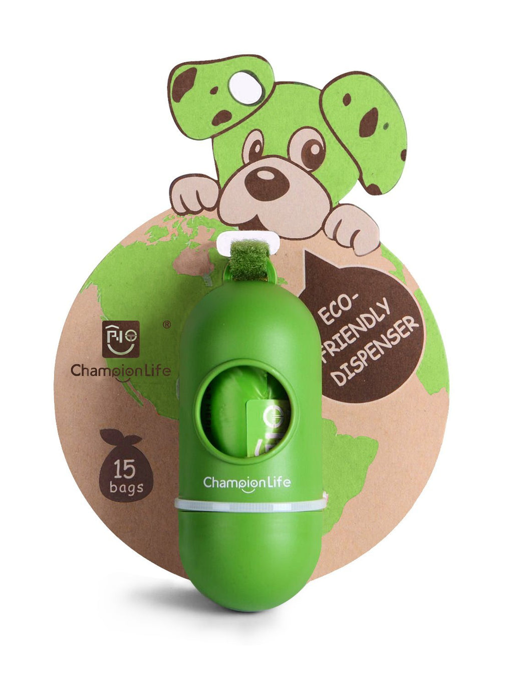 [Australia] - ChampionLife Leash Dispenser for Dog Waste Bags, including 15-Count Cherry-scented Dog Waste Bags Unscented 